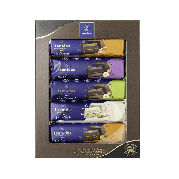 Leonidas Chocolate Bar Assortment, 5 pieces - Delivery in