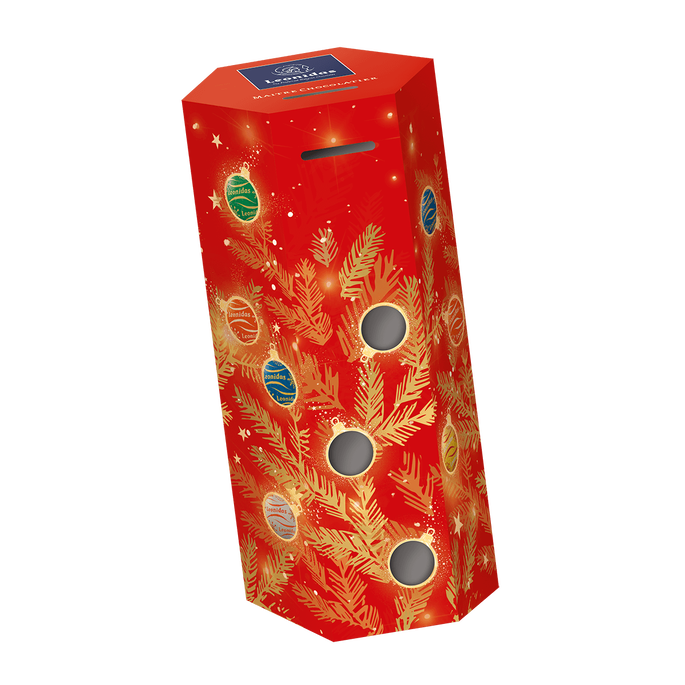 Leonidas Hexagonal box Christmas baubles - 300 g