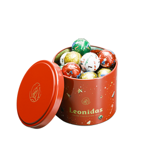 Leonidas cylinder box M, christmas balls - 250 g