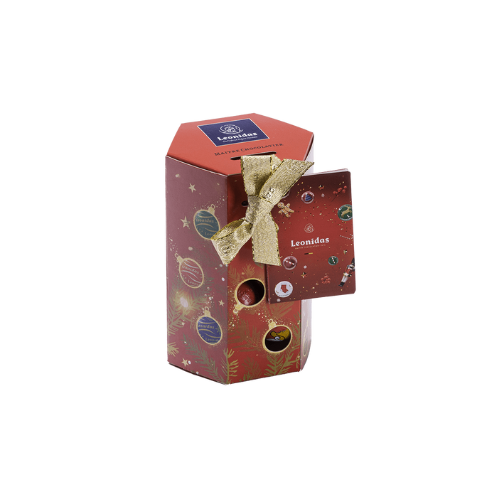 Leonidas Hexagonal box Christmas baubles - 300 g