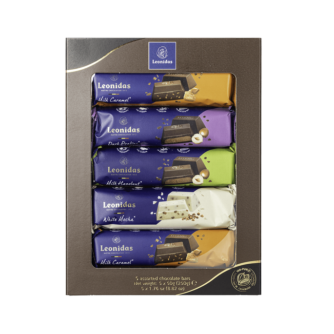 Leonidas Assortiment B&acirc;tons en Chocolat, 5 pcs